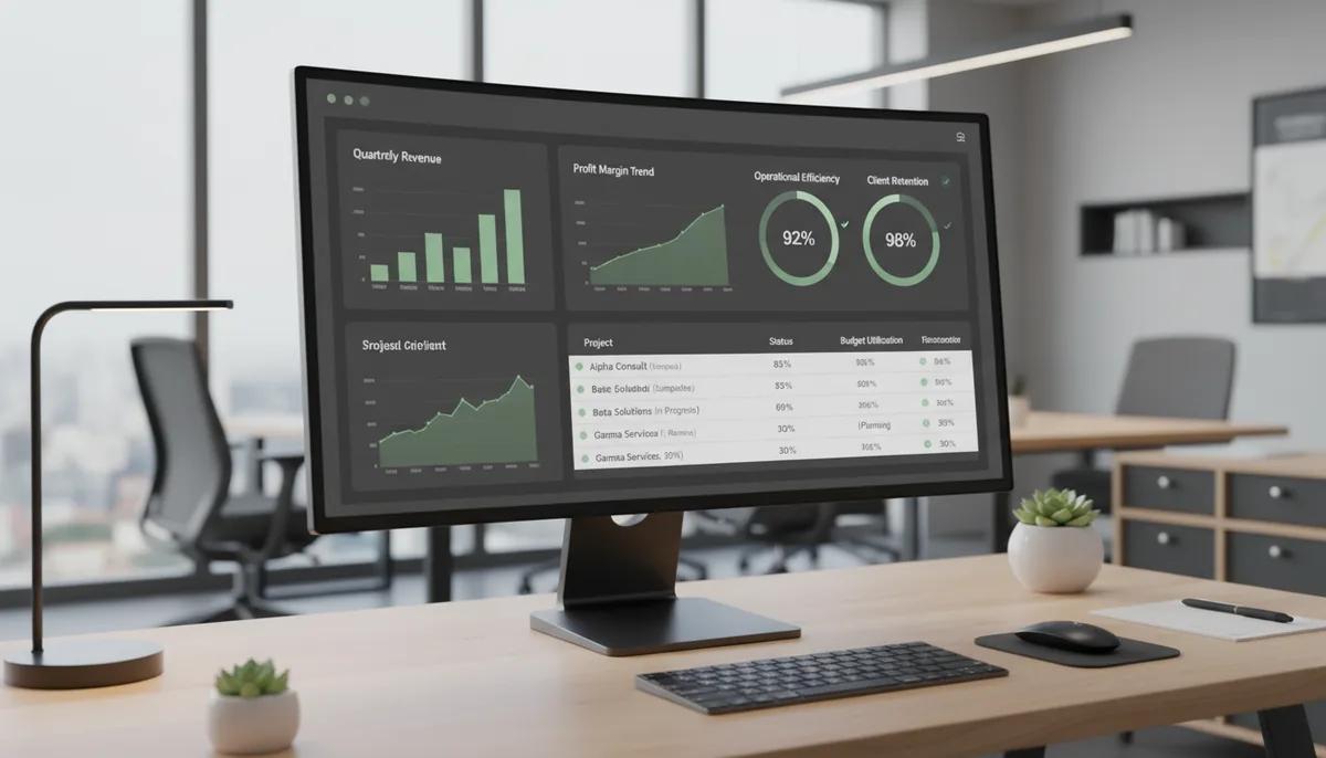 Close-up view of a computer screen displaying financial dashboards and charts